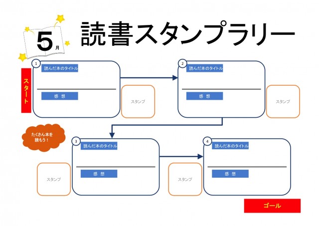 読書スタンプラリーの台紙 無料の雛形 書式 テンプレート 書き方 ひな形の知りたい