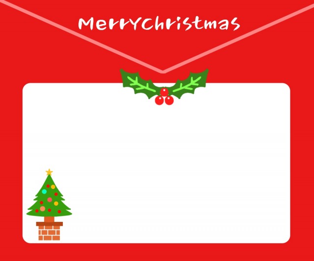 手紙型のクリスマスツリーカードのひな形 無料の雛形・書式・テンプレート・書き方｜ひな形の知りたい！