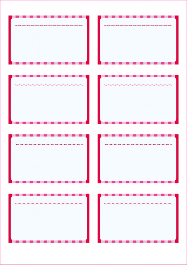 名刺サイズ メッセージカードのひな形 ピンクのしましま 無料の雛形 書式 テンプレート 書き方 ひな形の知りたい