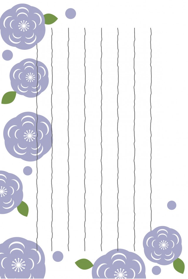 手紙 紫色の花（縦書き） 無料の雛形・書式・テンプレート・書き方｜ひな形の知りたい！