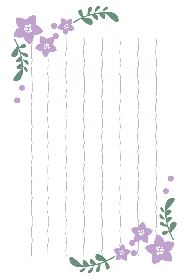 手紙 縦書き 紫の花 無料の雛形・書式・テンプレート・書き方｜ひな形の知りたい！