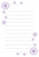 手紙　紫の花