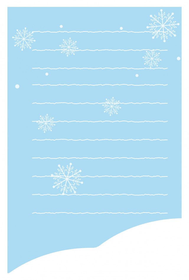 冬ハガキ 雪が降る 横書き 無料の雛形 書式 テンプレート 書き方 ひな形の知りたい