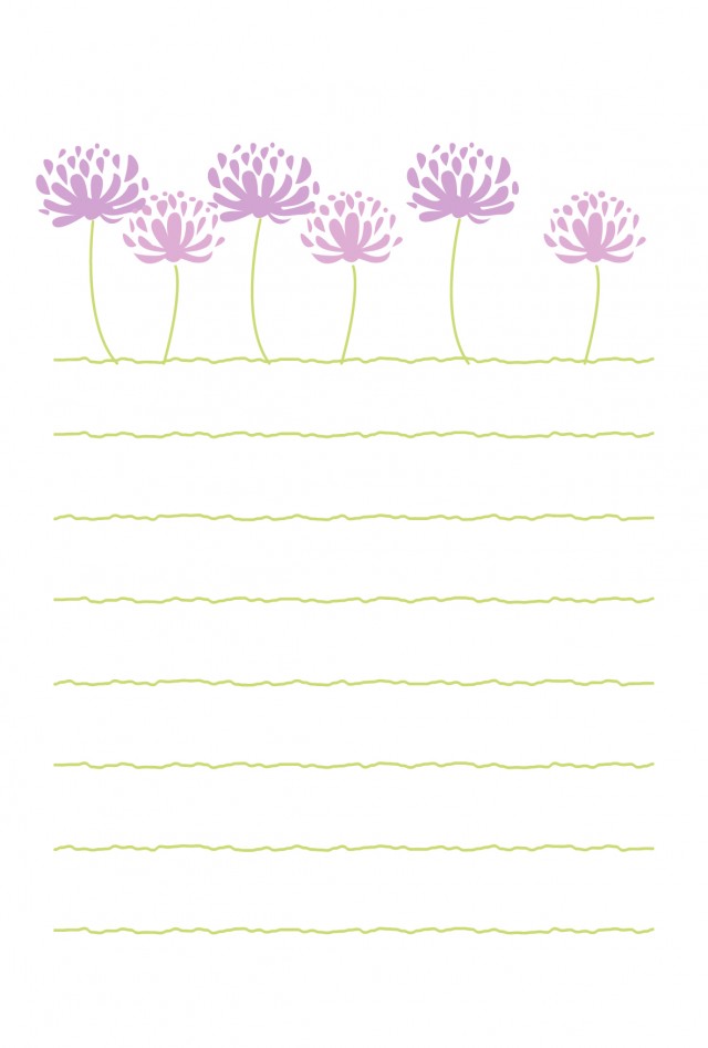 便箋 紫色の花 横書き 無料の雛形 書式 テンプレート 書き方 ひな形の知りたい