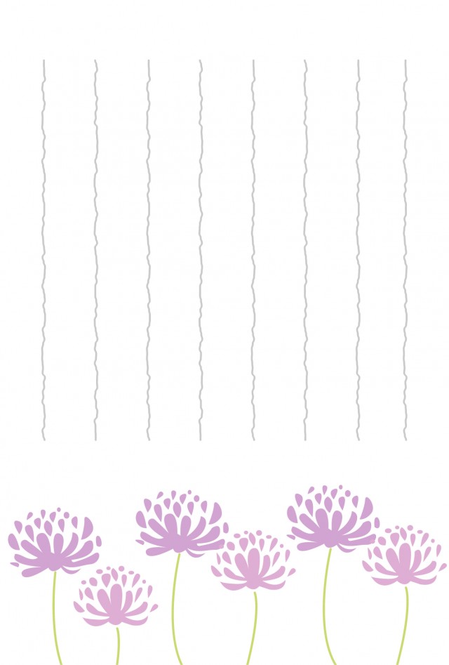 ハガキ便せん 紫色の花 縦書き 無料の雛形 書式 テンプレート 書き方 ひな形の知りたい