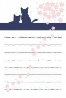猫便箋　桜と二匹…